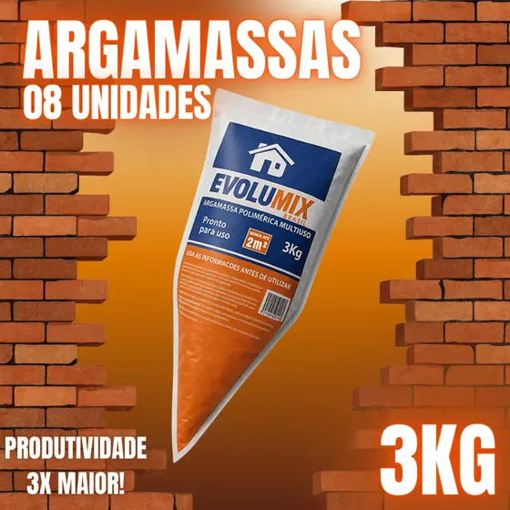 Argamassa Polimérica 3kg Massa Pronta Para Assentamento Blocos Tijolos Construção Fácil Aplicação