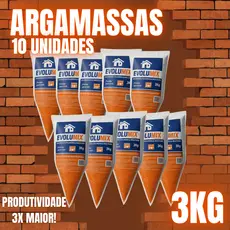 Kit 10 Unidades Argamassa Bisnaga 3kg Massa Polimérica Pronta Para Construção Assenta Blocos Tijolos