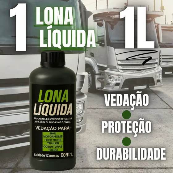 Lona Líquida 1L Impermeável Para Laje Telhado Parede Motorhome Caminhão Proteção Contra Infiltração