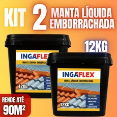Kit 2 Manta Líquida Ingaflex 12kg Impermeável para Lajes Telhados Alta Vedação e Durabilidade