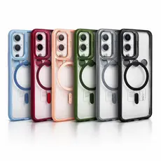 Capa MagSafe p Galaxy Transparente c Suporte e Película De Camera