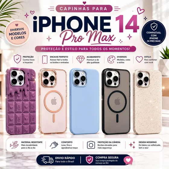 Capinhas para iPhone 14 Pro Max Antishock Premium Diversos Modelos