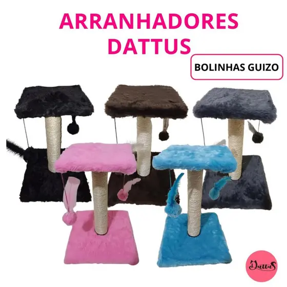 ARRANHADOR PREMIUM PARA GATOS COM PELUCIA E BOLINHAS DE GUIZO