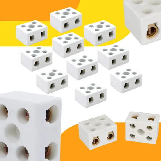 Conector Chuveiro Cerâmica porcelana 2 Polos 6/10/16 mm