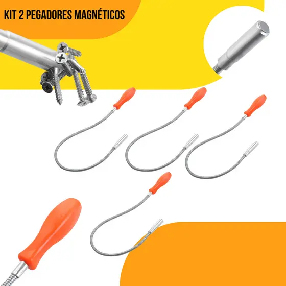 Pegador Magnético 54cm Haste Flexível com Ima na ponta Magnética