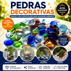 Pedras Decorativas de Vidro Coloridas 17-19mm para Vasos, Aquários, Jardins e Decoração