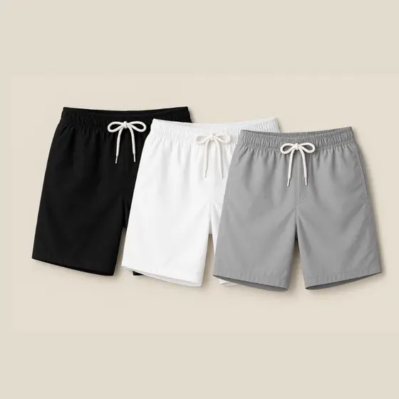 Kit 3 Short Masculino Tactel Com Elastano Premium Bermuda Praia Academia Corrida Verao Liso