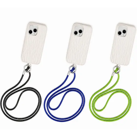 Cordão colar strass brilhante azul verde amarelo para celular