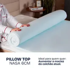 Pillow Top Casal Viscoelástico Espuma Da Nasa 138x188x6cm