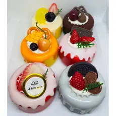 6 Unidades Mini Bolo Glaceado com Frutas Cenográfico Festas Decoração Perfeitos