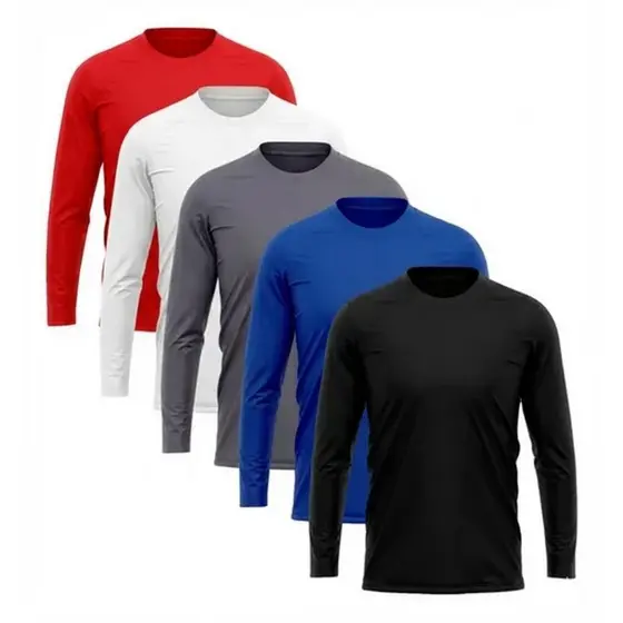 Kit 5 Camiseta UV Proteção Solar Uv50 Segunda Pele Praia Verão Térmica Cores Sortidas TAM P AO G6 Plus Size