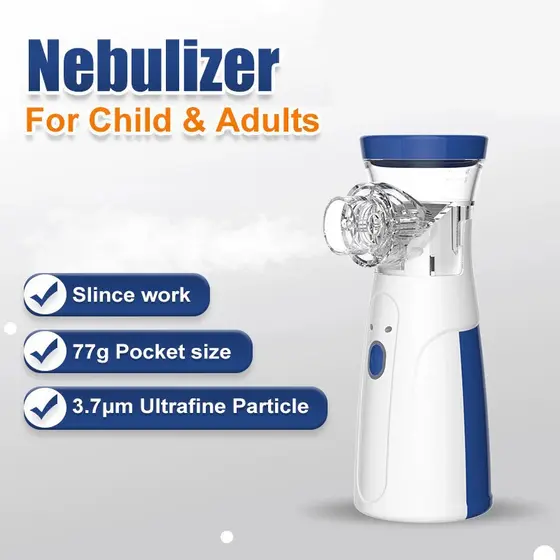 Nebulizador Ultrassônico Portátil Doméstico – Uso Médico, Ideal para Crianças e Operação Manual N11