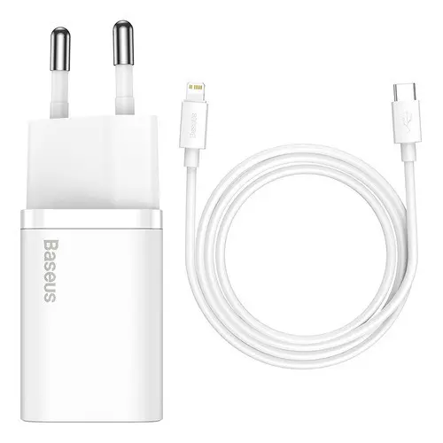 Baseus Carregador De Parede Turbo 20w Tipo-c + Cabo iPhone 7 8 9 X XR 11 12 13 14 Pro Max Plus