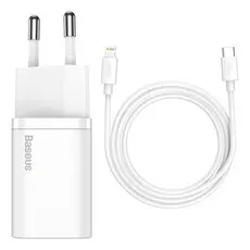 Baseus Carregador De Parede Turbo 20w Tipo-c + Cabo iPhone 7 8 9 X XR 11 12 13 14 Pro Max Plus
