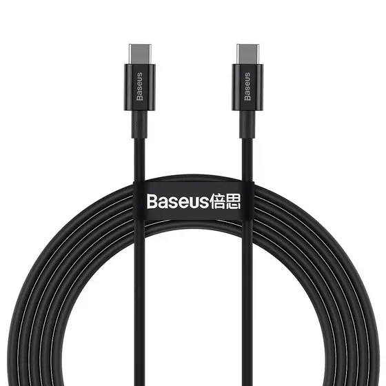 Cabo USBC para USBC Baseus Superior Series 100W 2m para Samsung S24 Android