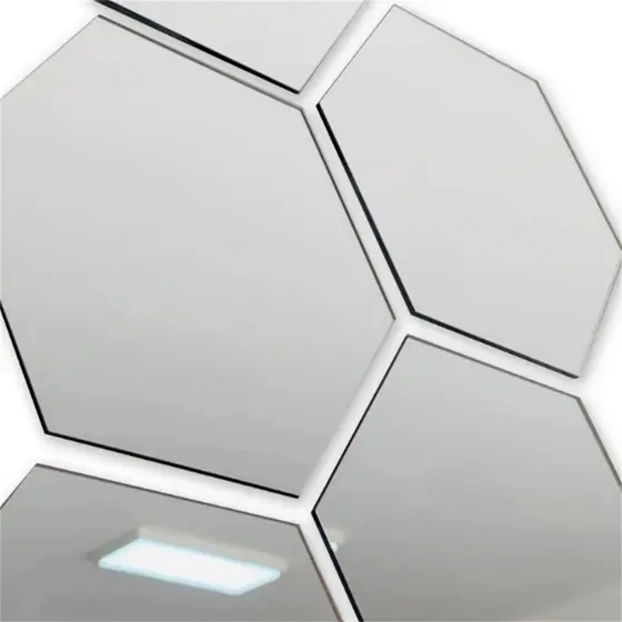 Kit com 10 Espelho Acrilico em forma de Hexagono 12x10cm
