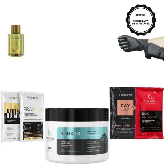 Borabella Bóratx Realinhamento 300g + Argan 7ml + Sachês