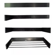 Varal Mágico 100 cm 6 varetas Retrátil Parede Preto