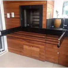 Varal Parede Retrátil Magico Gigante 130 Cm 7 Varetas Preto