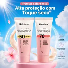 Protetor Solar Facial Alta Absorção Efeito Matte Hidrabene FPS 50 ou 70 50g