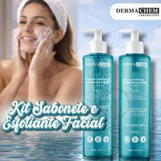 Kit Skin Care Sabonete e Esfoliante Espuma de Limpeza Facial Dermachem 240ml