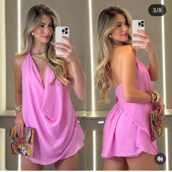 Conjunto Feminino Verão Decotado: Blusa Frente Única Duna e Short Saia Casual Elegante.