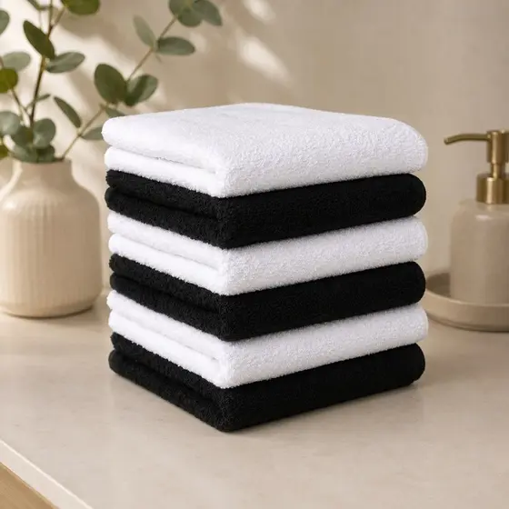 Kit 10 Toalhas de Rosto Salão Premium Toque Aveludado e Alta Durabilidade 48x70cm