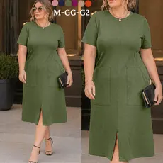vestido plus size feminina discreto casual vestidos moda verão feminina elegante leve femininas casual grande