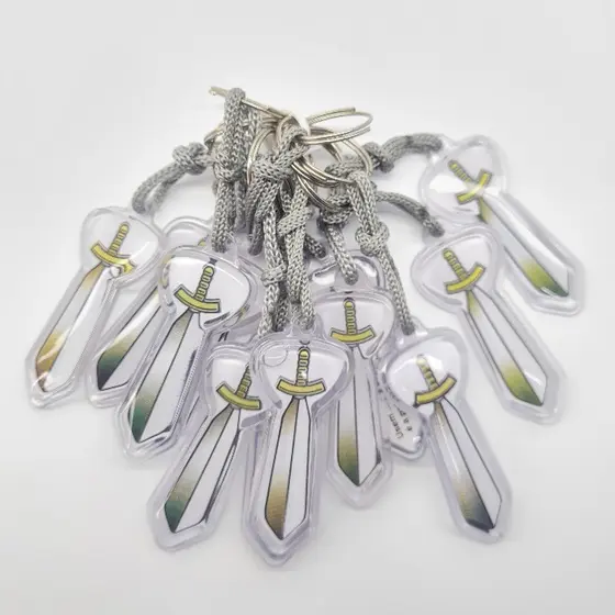 Chaveiro de Gel, Espada. Kit com 12 pçs.