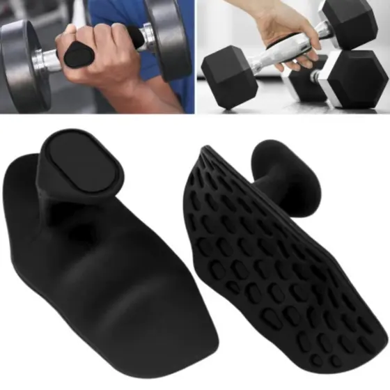 Par de Punhos de Treino em Silicone – Luvas Antiderrapantes Sem Dedos para Academia Homens e Mulheres