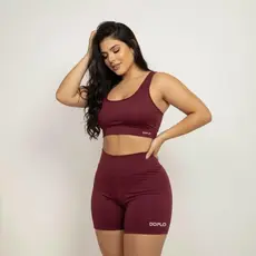 Conjunto Short Cintura alta e Top Academia sem bojo Top Academia Fitness Feminino Treino ZERO Tranparencia Nota Fiscal
