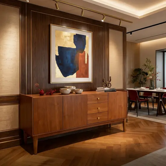 Buffet Magnifique Aparador 180cm 3 portas 3 gavetas  Pés Madeira Sala Jantar
