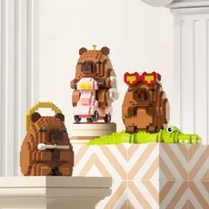 Blocos de montar de capivara, compatíveis com LEGO, modelos criativos de capivara, brinquedos de encaixe, alívio do estr