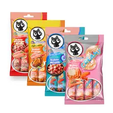ChuChups Petisco Gatos Pate Cream Pacote com 4 Tubos de 15g Sabores Salmão Frango Atum Original