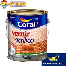 Verniz Acrílico Incolor Alto Poder de Proteção para Superfícies Base de Água 3,6 Litros Coral