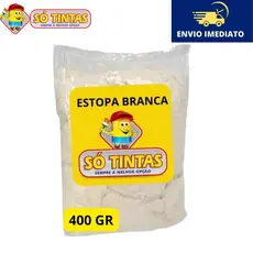 Estopa Multiuso para Polimentos e Limpeza Branca 400gr 100% Algodão Alta Qualidade - Só Tintas