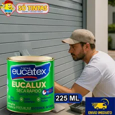 Tinta Esmalte Sintético Eucalux Eucatex 225 ML Brilhante, Secagem Rápida Madeira Metal, Várias Cores