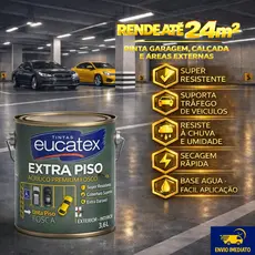 Tinta para Piso Eucatex Extra Piso 3,6L, Lavável, Ideal para Piso Externo e Muros