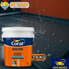 Tinta Borracha Liquida Impermeabilizante Emborrachada Coral Mactra 3,6Kg Veda Telha Parede Aderência