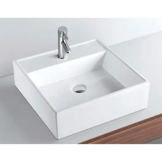 Cuba Louça Apoio Quadrada Porcelana Branca Banheiro Lavabo
