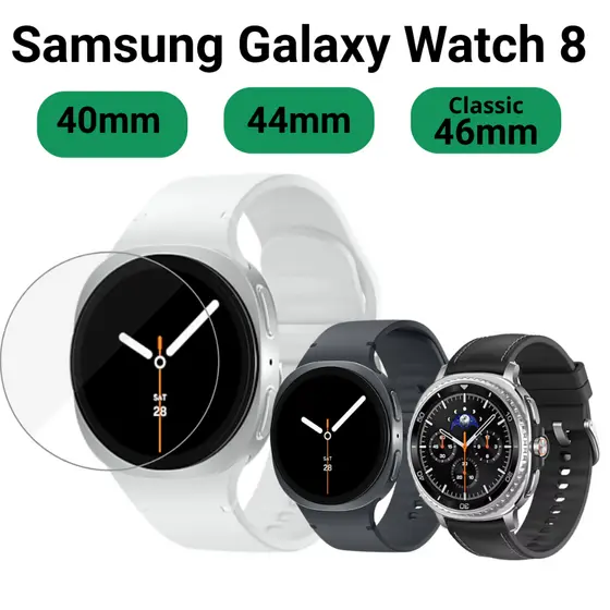 Kit 2 Película De Vidro Protetora Para Samsung Galaxy Watch 8/ 8 Classic 40m 44m 46mm