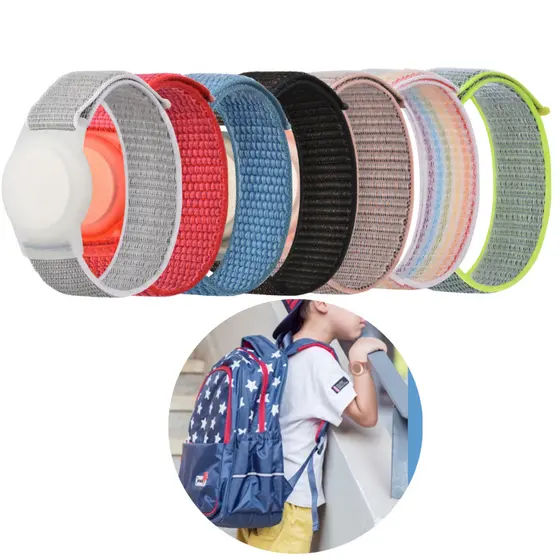 Pulseira Ajustável Nylon Infantil Para Airtag Rastreador Crianças E Idosos Varias Cores