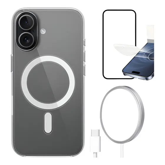 Película Cerâmica + Capa E Carregador Magsafe Para iPhone 17