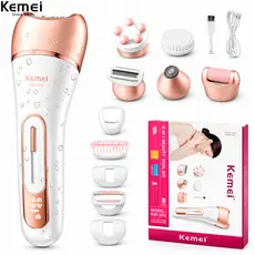 Kemei Depilador 6053  Feminino Elétrico, Barbeador Feminino, Perna Corpo Depilação Depilador KM 6053