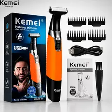 Barbeador Aparador de Pelos Kemei KM- 1910 Portátil Bivolt 110v /220v Máquina de acabamento KM -1910