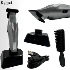Máquina de Corte Kemei KM3023-702 C/base visor digital 5W Bivolt Sem fio aparador de barba e cabelo
