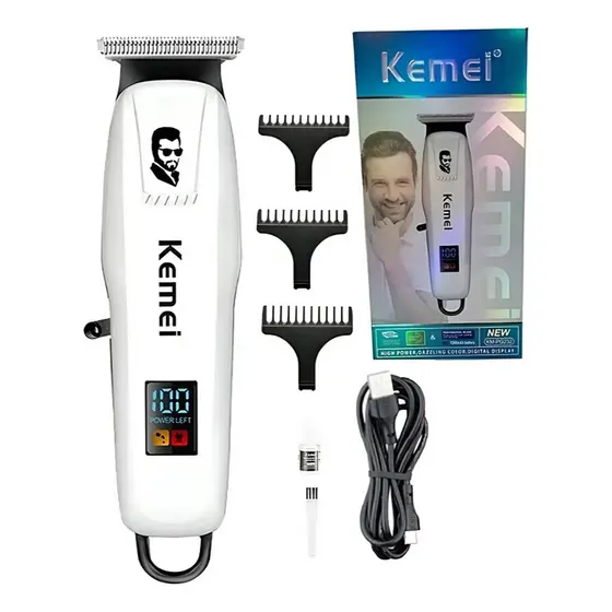 Máquina de Acabamento e Barbeador Kemei KM- PG232 Corte de Cabelo 5W Bivolt 1200 MAH