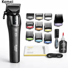 Máquina De Cortar Cabelo Profissional Kemei KM-1858 Para Homens-Corte De Sem Fio Com Lâmina DLC