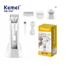 Kemei- KM-1847 Aparador de pêlos elétricos para homens e mulheres, depilação corporal