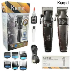 Kemei 1667 Máquina De Cortar Cabelo Profissional 9000RPM Aparador De Elétrico Sem Fio Corte 10W